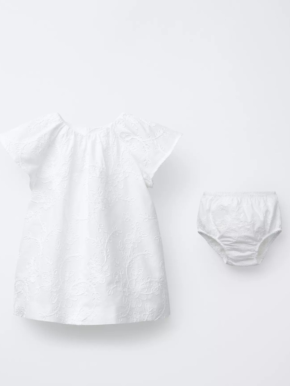 EMBROIDERED FLORAL DRESS AND PANTIES